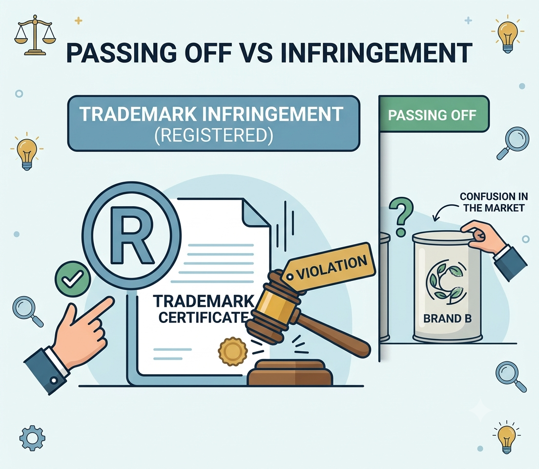 passing off vs trademark infringement key difference