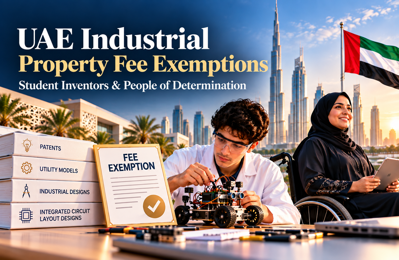UAE Industrial Property Fee Exemptions: Student Inventors and People of Determination — IP legal updates GCC